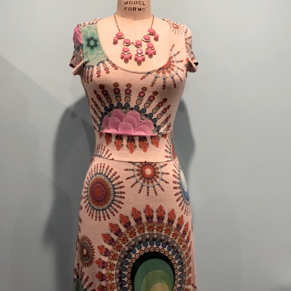 Boho chic Desigual printed tshirt dress